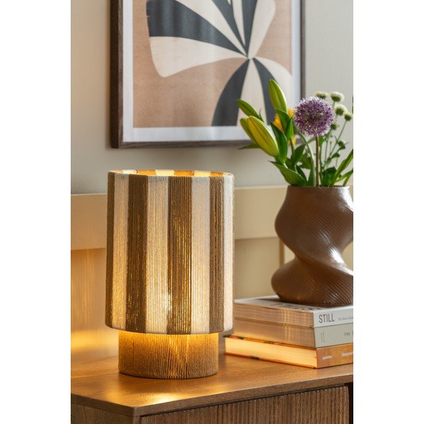 Bílá/v přírodní barvě provazová stolní lampa (výška 35 cm) Vienna Stripes – Leitmotiv-image-1