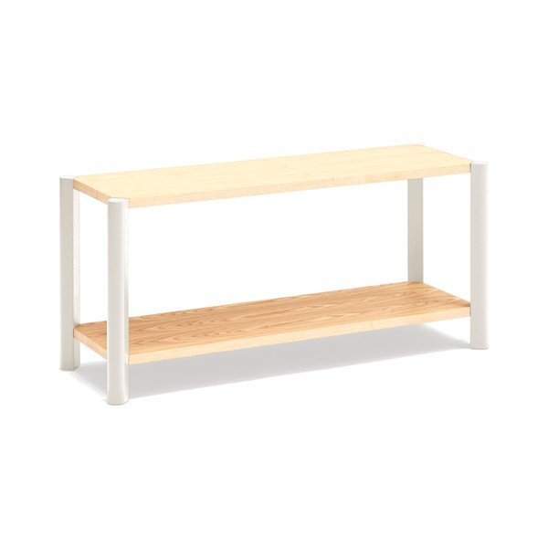 Krémový/ve světle přírodní barvě regál v dekoru dubu 126x59x43 cm Bona – Teulat-image-2