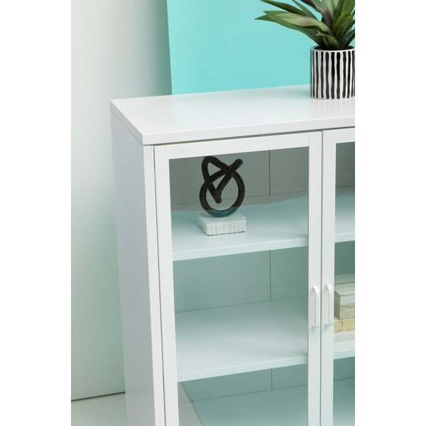 Bílá ocelová vitrína 80x102x40 cm Acier – Premier Housewares-image-2