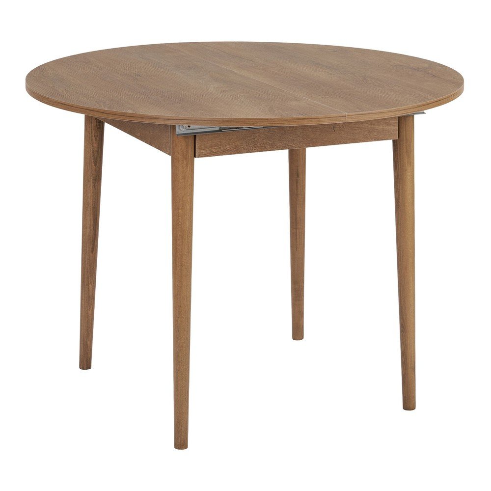 Kulatý rozkládací jídelní stůl s přídavnou deskou v dekoru dubu ø 100 cm Viona – Kalune Design
