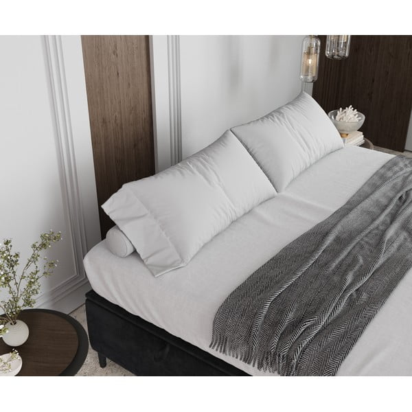 Antracitová čalouněná dvoulůžková postel s úložným prostorem 200x200 cm Tate – Maison de Rêve-image-4