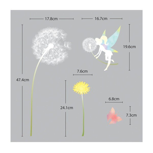 Sada nástěnných samolepek Ambiance Dandelion and Little Fairy-image-3