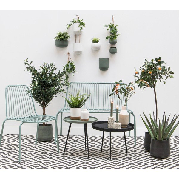 Matně bílý nástěnný keramický květináč PT LIVING Oval-image-1