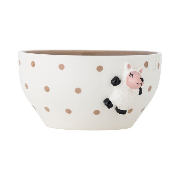 Bílá/hnědá dětská miska z kameniny ø 14 cm Dolly – Bloomingville Mini-image-2