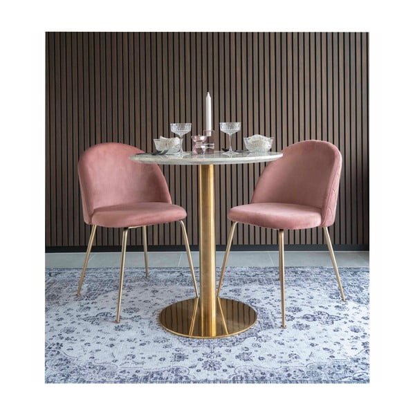 Kulatý jídelní stůl s deskou v dekoru mramoru ø 70 cm Bolzano – House Nordic-image-2