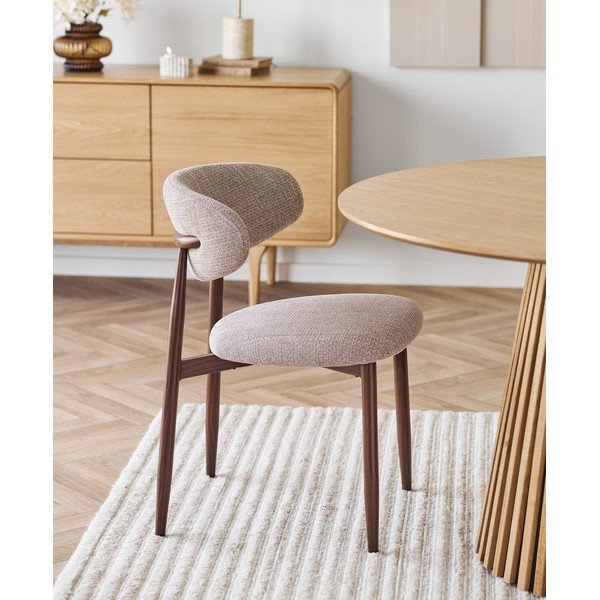 Béžová/tmavě hnědá čalouněná jídelní židle Levanto – House Nordic-image-1