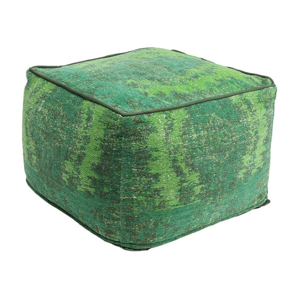 Zelený puf s ornamentem Kare Design Kelim
