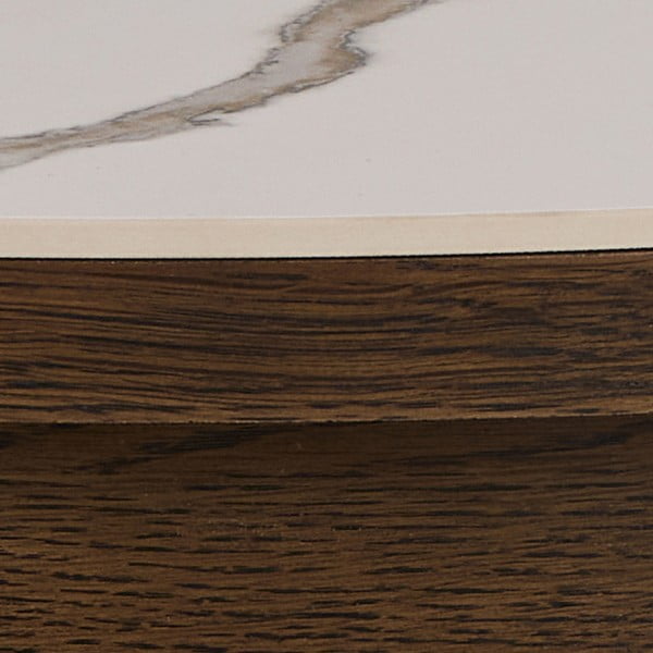 Béžový/tmavě hnědý kulatý konferenční stolek s keramickou deskou ø 90 cm Southampton – Actona-image-3