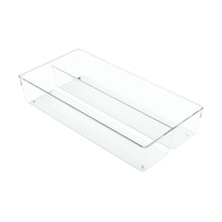 Průhledný organizér se 2 přihrádkami iDesign Linus, 40,5 x 20 cm