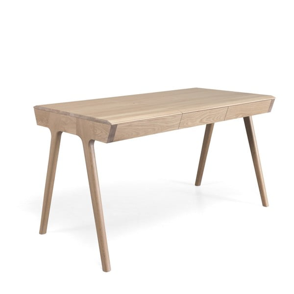 Pracovní stůl z dubového dřeva s úložným prostorem Wewood - Portuguese Joinery Metis