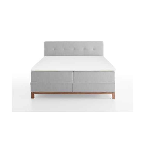 Světle šedá boxspring postel s úložným prostorem 160x200 cm Catania - Meise Möbel-image-4