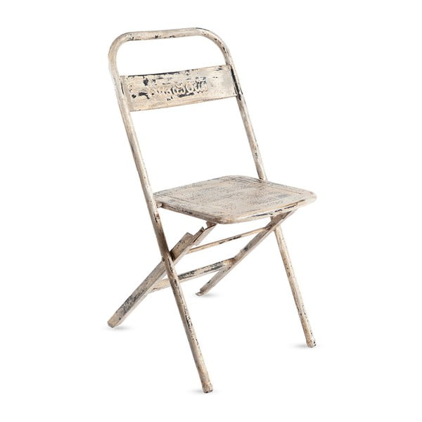 Bílá kovová skládací židle s patinou RGE Mash