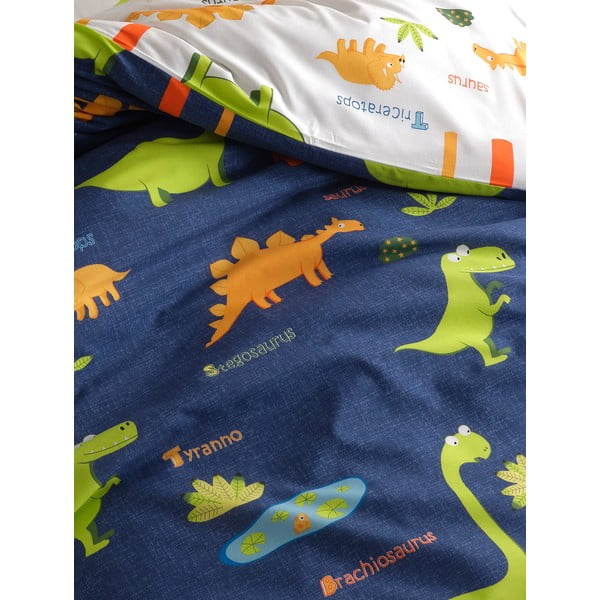 Modré dětské povlečení na jednolůžko 140x200 cm Dinolar – Mijolnir-image-1