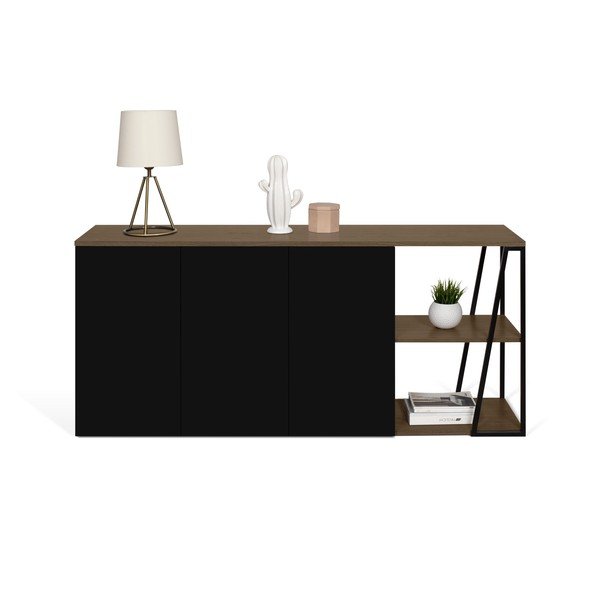 Černá komoda TemaHome Albi, šířka 190 cm-image-3