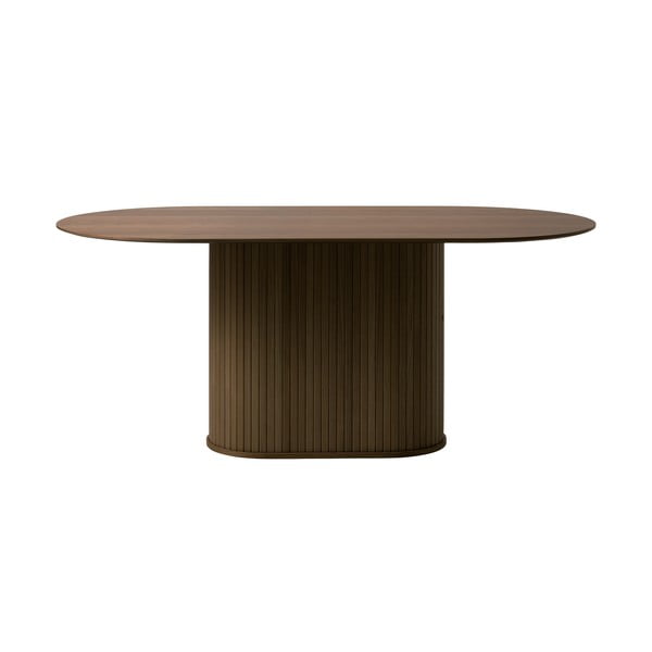 Hnědý jídelní stůl s deskou v dubovém dekoru 95x180 cm Nola – Unique Furniture