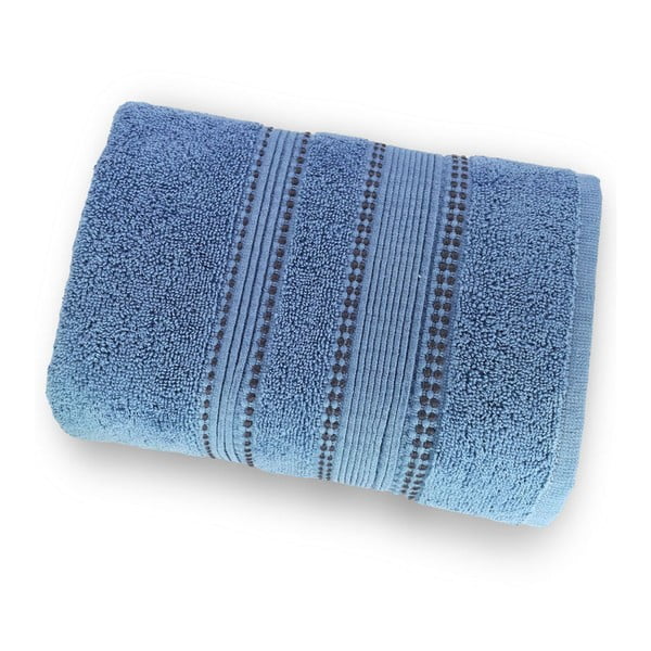 Tmavě modrý ručník ze 100% bavlny Marie Lou Remix, 140 x 70 cm