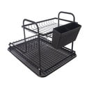 Černý kovový dvoupatrový odkapávač 42,5x32 cm Radka – Orion