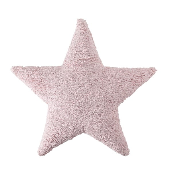 Růžový bavlněný ručně vyráběný polštář Lorena Canals Star, 54 x 54 cm