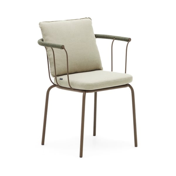 Zelená/béžová kovová zahradní židle Salguer – Kave Home