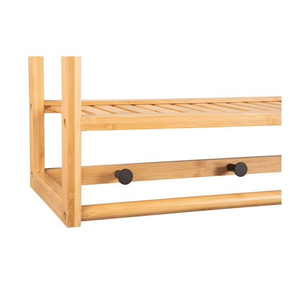 Bambusový nástěnný věšák v přírodní barvě s poličkou Sheer – Leitmotiv-image-3