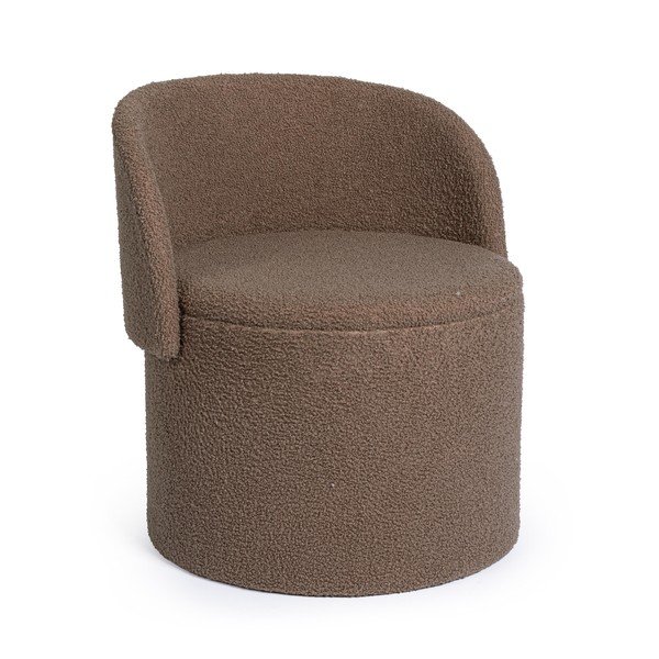 Taupe taburet z textilie bouclé Anthea – Yes Everyday