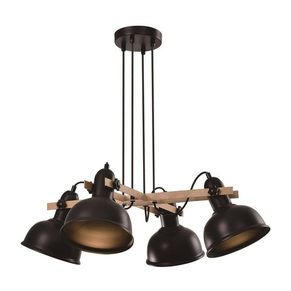 Černé závěsné svítidlo s kovovým stínidlem Reno – Candellux Lighting