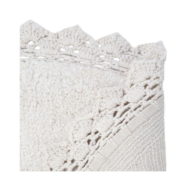 Krémově bílý ručně vyrobený bavlněný koberec Nattiot Perla, ø 110 cm-image-4