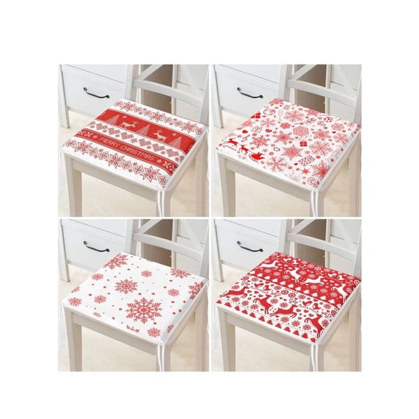 Podsedáky v sadě 4 ks s vánočním motivem 40x40 cm Snowflakes – Mila Home-image-3