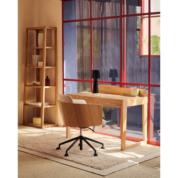 Pracovní stůl s deskou v dekoru jasanového dřeva 60x120 cm Arandu – Kave Home-image-1