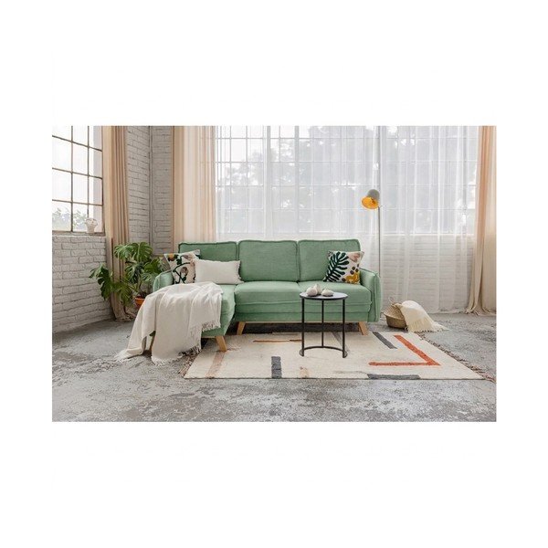 Světle zelená manšestrová rozkládací rohová pohovka (variabilní) Tori – Bonami Selection-image-1