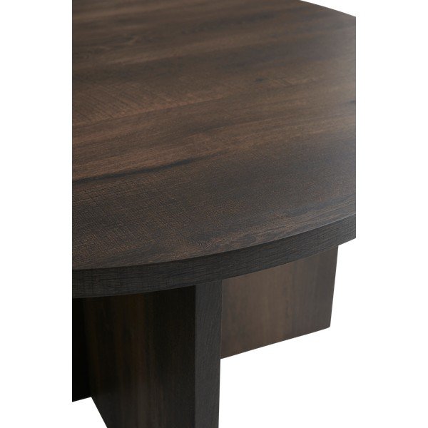 Hnědý kulatý konferenční stolek z MDF ø 85 cm Poppy – Ellos Home-image-3