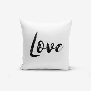 Povlak na polštář s příměsí bavlny Minimalist Cushion Covers Love Writing, 45 x 45 cm
