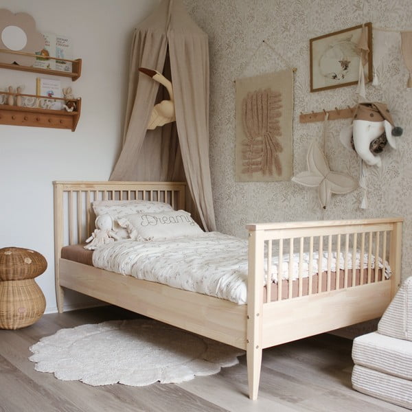 Krémový pratelný ručně tkaný bavlněný dětský koberec ø110 cm Gabrielle – Nattiot-image-2