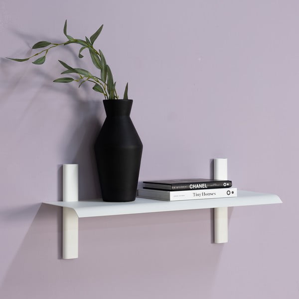 Bílá kovová police 60 cm Hola – Spinder Design-image-1