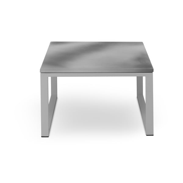 Šedý venkovní stůl v betonovém dekoru a šedém rámu Calme Jardin, délka 60 cm