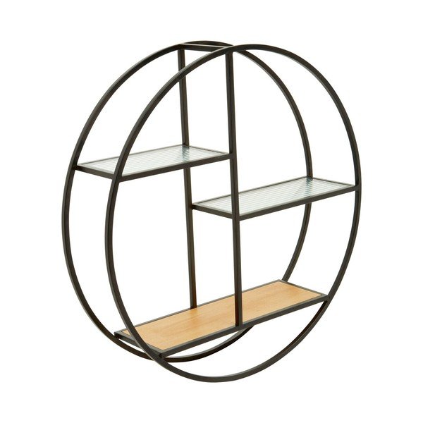 Černá/v přírodní barvě patrová kovová police 61 cm Mataram – Premier Housewares
