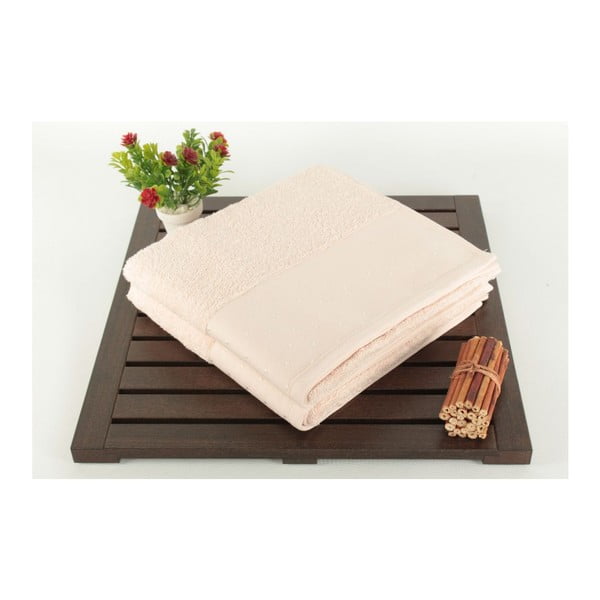 Sada 2 pudrově růžových bavlněných ručníků ze 100% bavlny Patricia, 50 x 90 cm