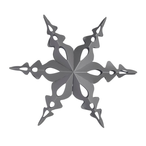 Set šesti skládacích ozdob Hvězdy, šedé, 30 cm