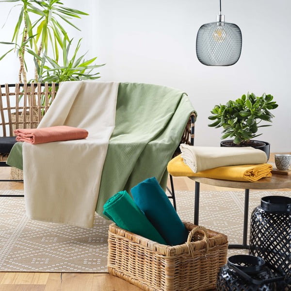 Žlutý přehoz 180x220 cm Lucile – douceur d'intérieur-image-1