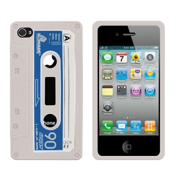 Retro obal na iPhone 4/4S Cassette, bílý