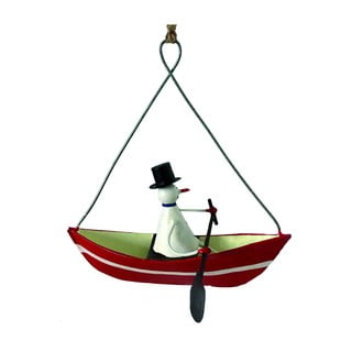 Vánoční závěsná ozdoba G-Bork Snowman in Rowboat