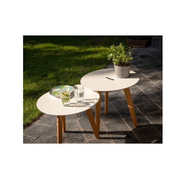 Kulaté zahradní odkládací stolky v sadě 2 ks ø 50 cm Laura – Exotan-image-1