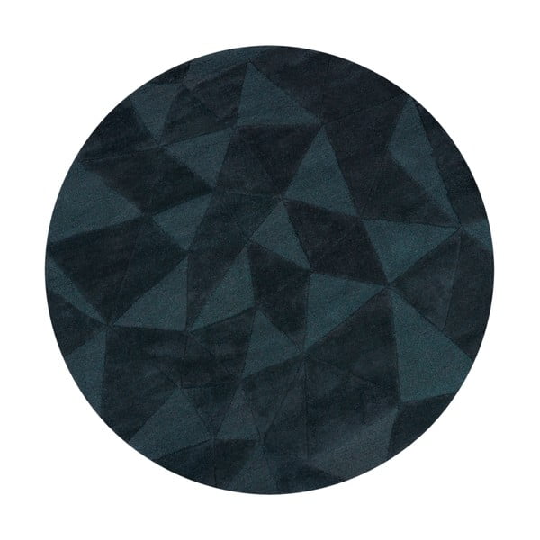Zelenomodrý ručně tkaný vlněný kulatý koberec ø 160 cm Shard Teal – Flair Rugs
