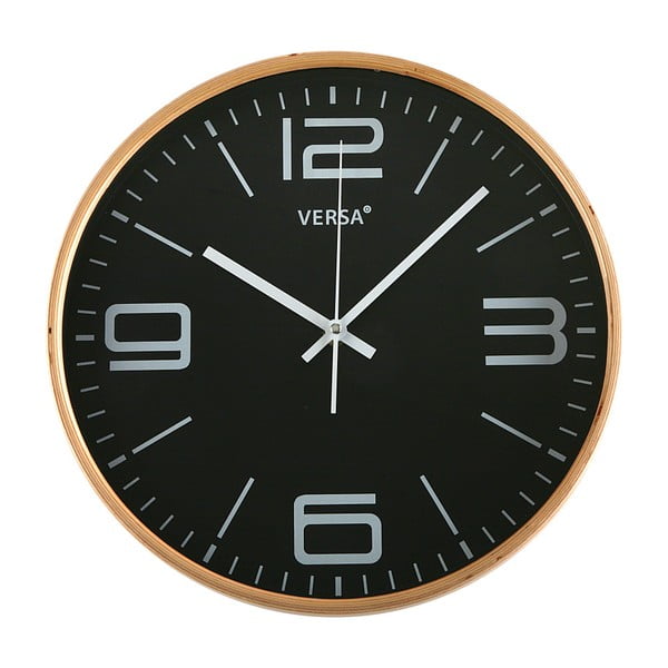 Černé nástěnné hodiny VERSA, Ø 30 cm