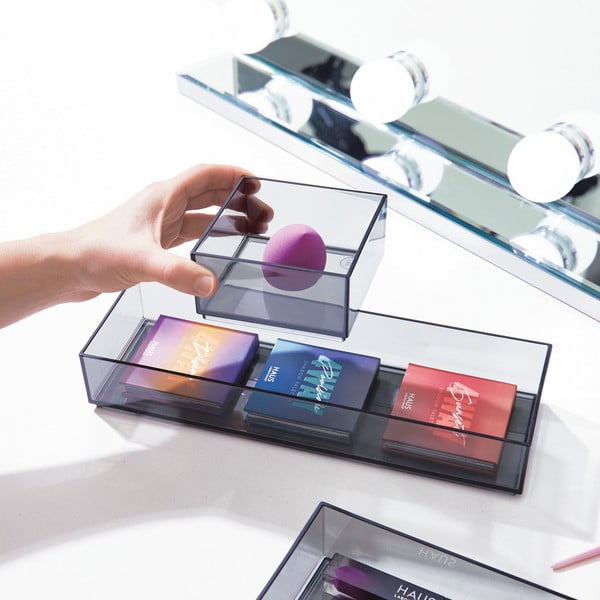 Matně černý koupelnový organizér na kosmetiku z recyklovaného plastu – iDesign-image-2