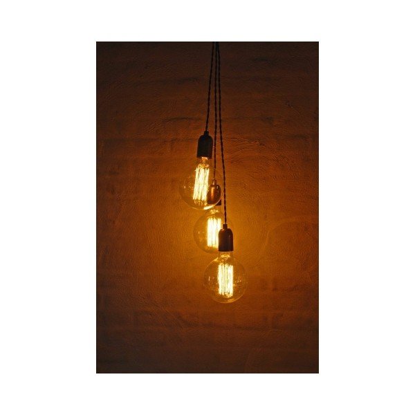 Textilní kabel s objímkou a zástrčkou, černý, 3 m-image-2