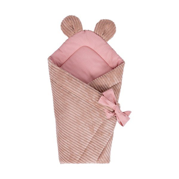 Růžová manšestrová dětská zavinovačka 35x65 cm – Meowbaby