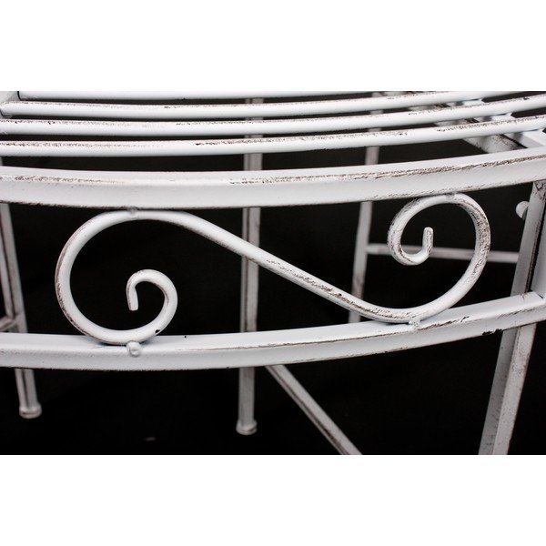 Bílá kovová zahradní lavice Varda – Garden Pleasure-image-3