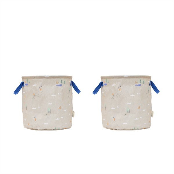 Béžové látkové dětské koše na hračky v sadě 2 ks ø 32x32 cm Foxy – OYOY Mini