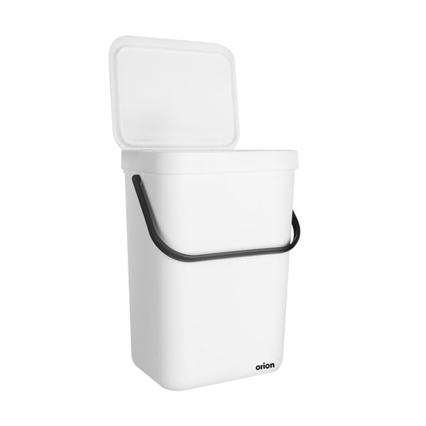 Bílý plastový odpadkový koš 10 l – Orion-image-2